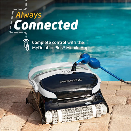 (2026 Model) Explorer E25 Wi-Fi Automatic Robotic Pool Vacuum Cleaner, Wall Climbing Scrubber Brush, Ideal for Inground Pools up to 50 FT