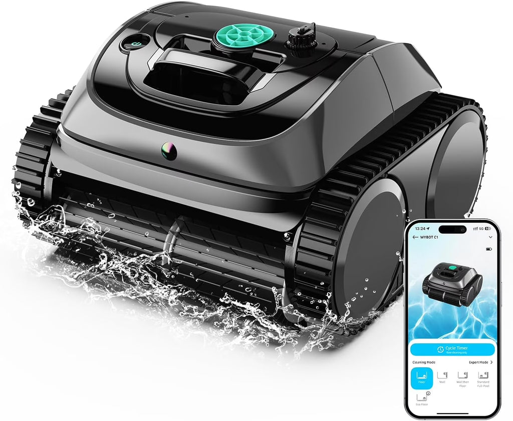 Cordless Robotic Pool Vacuum, Robotic Pool Cleaner with Wall Climbing, Upgraded Triple-Motor, 150Mins Runtime for Inground Pools up to 1614 Sq.Ft
