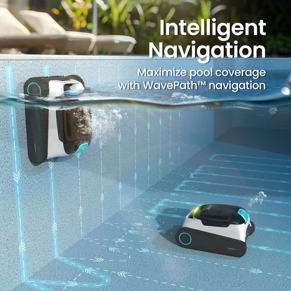 Scuba N1 Cordless Robotic Pool Vacuum-Automatic Pool Vacuum for In-Ground Pools up to 1600 Sq. Ft. White