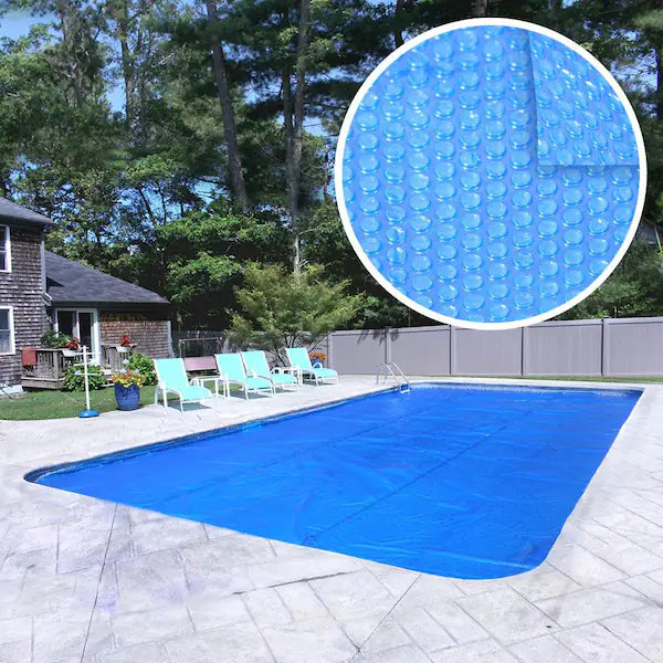 Heavy-Duty 18 Ft. X 36 Ft. Rectangular Blue Solar Pool Cover