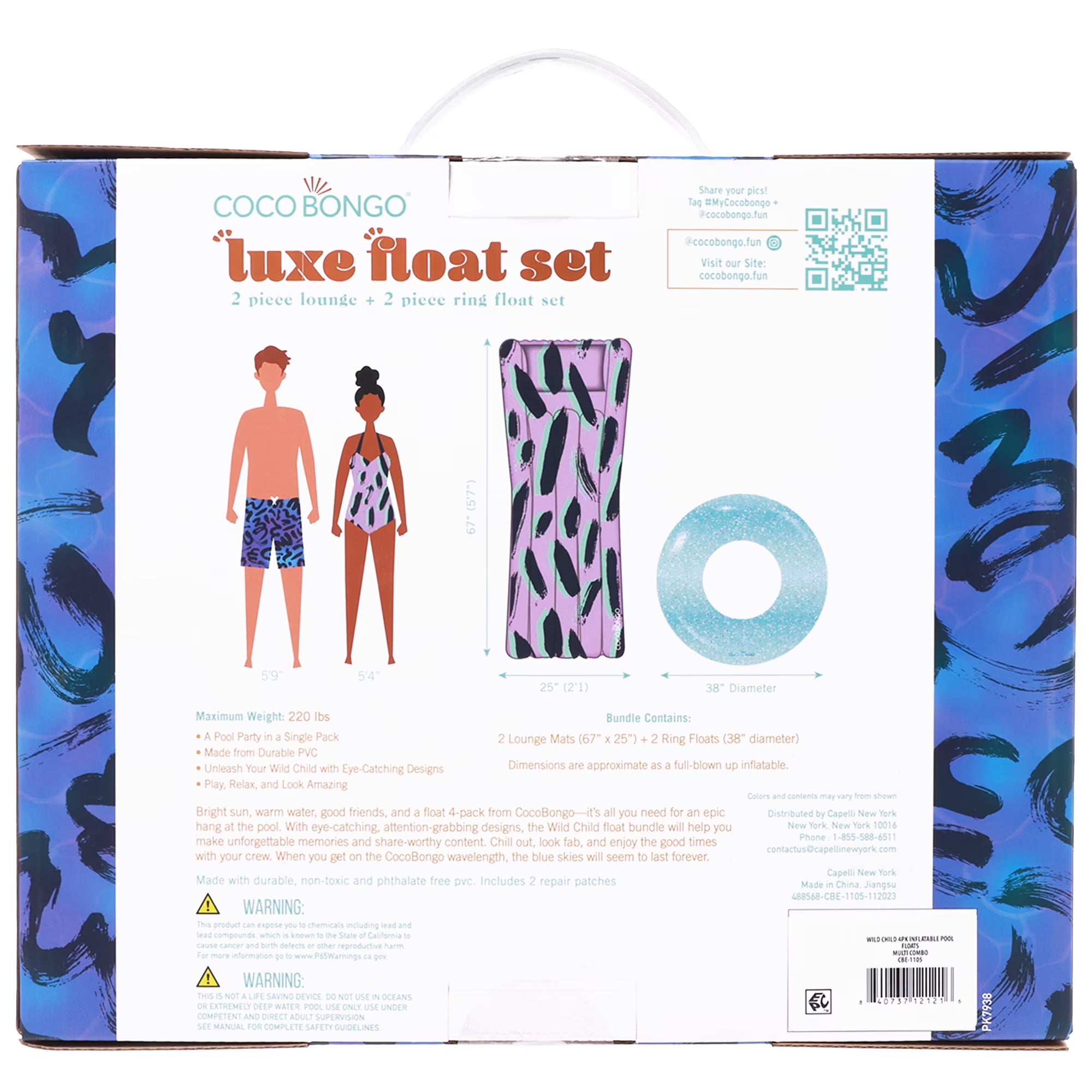 CBE-1105 Wild Child Swimming Pool Floats, Multicolor, 4 Pack