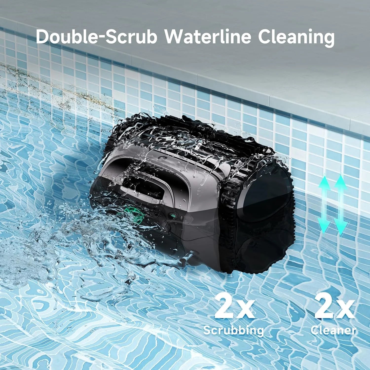 Cordless Robotic Pool Vacuum, Robotic Pool Cleaner with Wall Climbing, Upgraded Triple-Motor, 150Mins Runtime for Inground Pools up to 1614 Sq.Ft