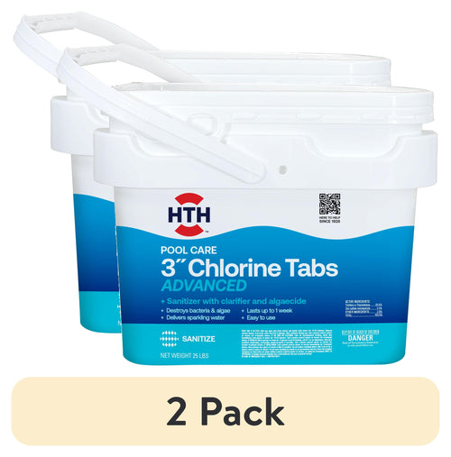(2 Pack)  3-Inch Chlorine Tablets Advanced — Tablets (Form), 25 Lb — Chlorinating Tablets (Pool Chemical Type) to Sanitize Pool Water