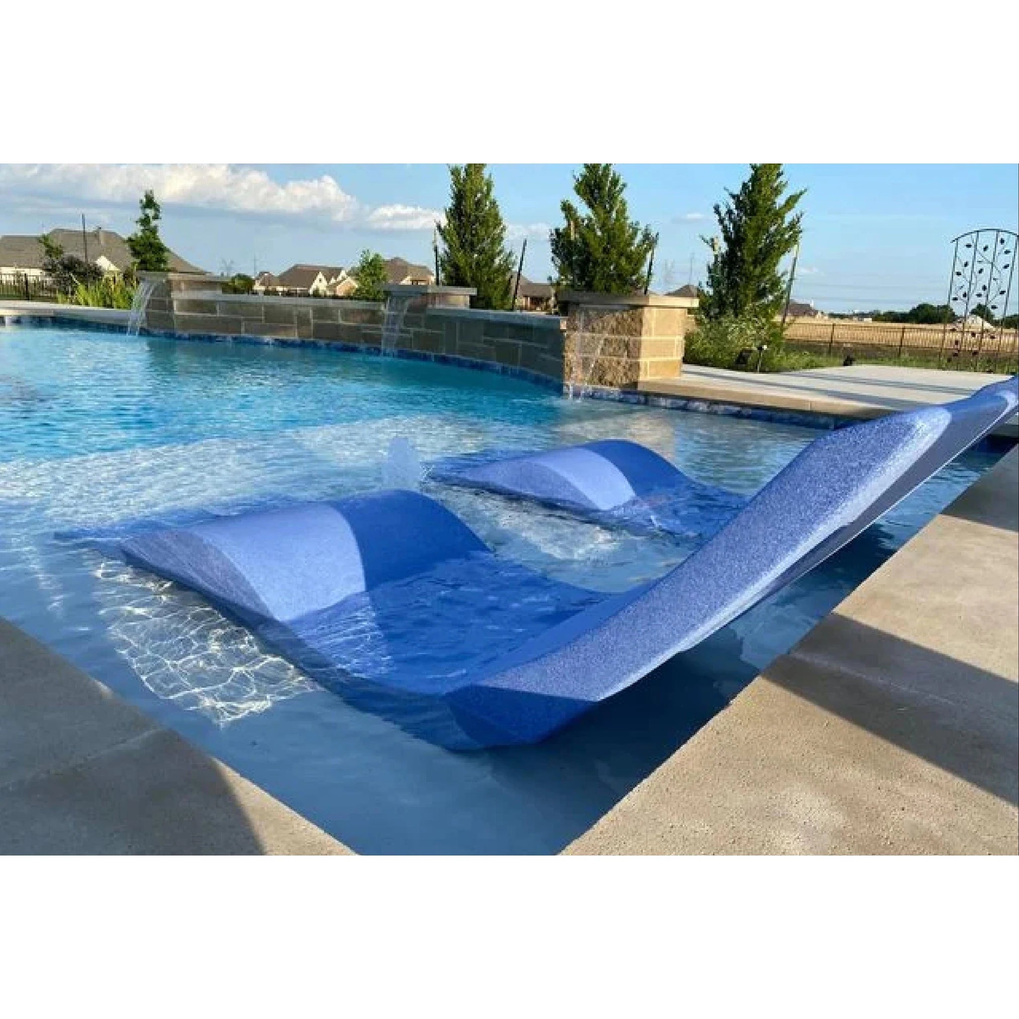 In-Pool Chaise Lounge Chairs for 0-9 In. of Water - All Weather Resistant, No Plugs/Tools Needed - (Set of 2)