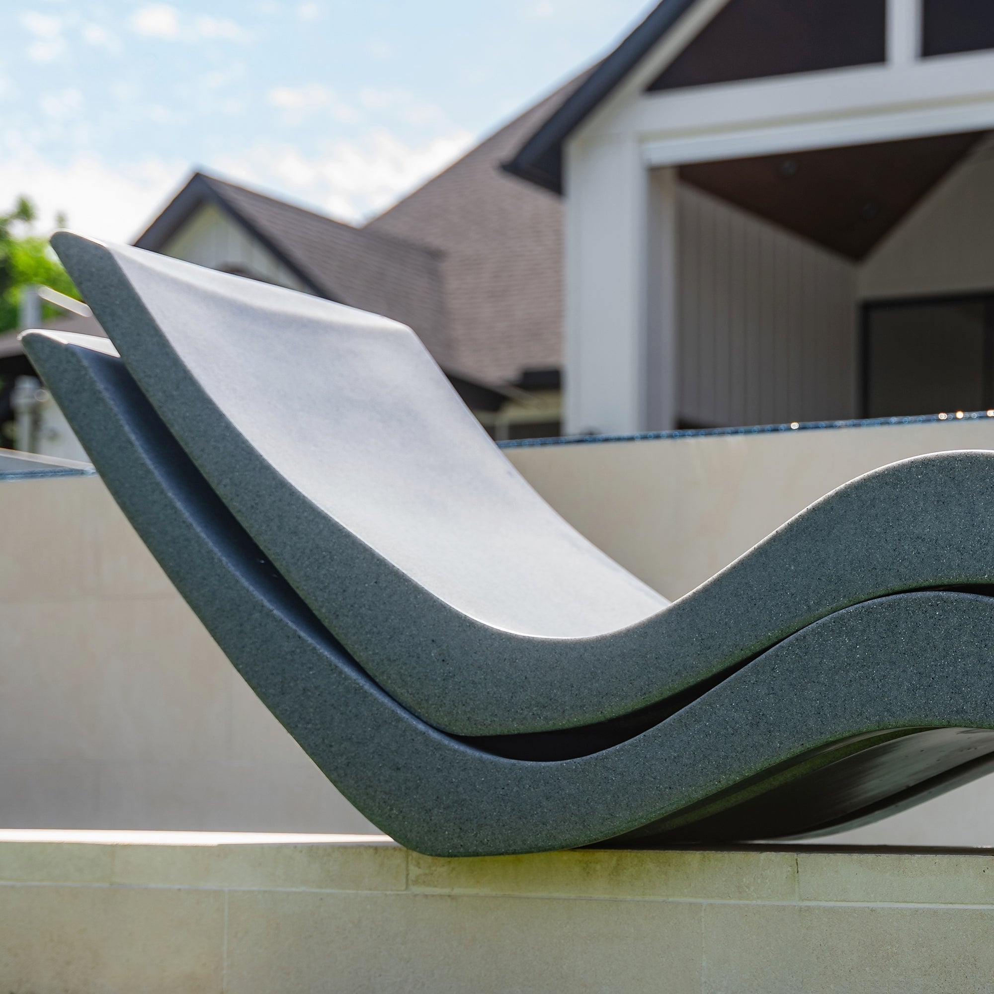 In-Pool Chaise Lounge Chairs for 0-9 In. of Water - All Weather Resistant, No Plugs/Tools Needed - (Set of 2)