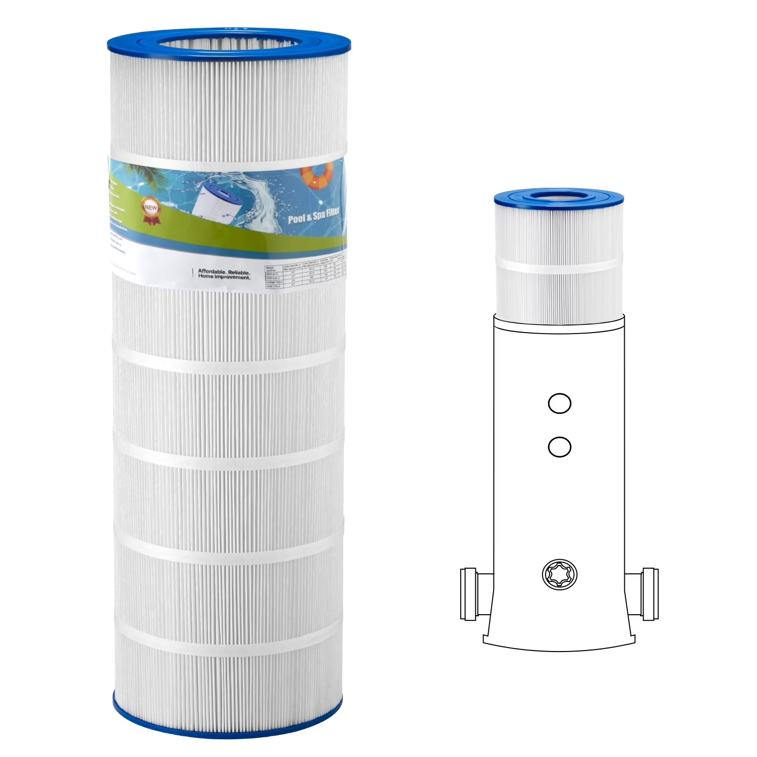 Pool Filter Cartridge, 150 Sq. Ft Spa and Hot Tub Filter Replacement for Pentair R173216, Pleatco PAP150, Safe for Children & Pets, Trilobal Pleated Design, Easy to Maintain