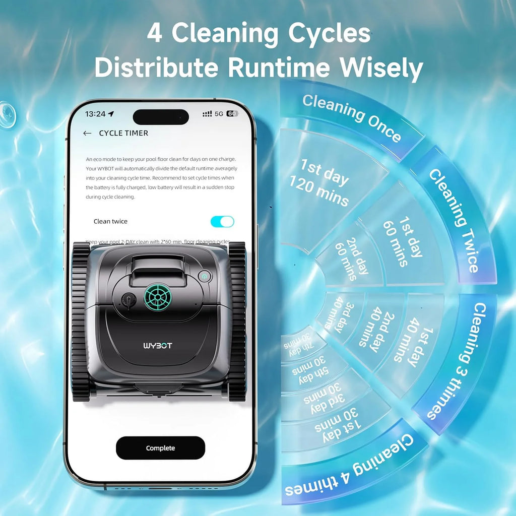 Cordless Robotic Pool Vacuum, Robotic Pool Cleaner with Wall Climbing, Upgraded Triple-Motor, 150Mins Runtime for Inground Pools up to 1614 Sq.Ft