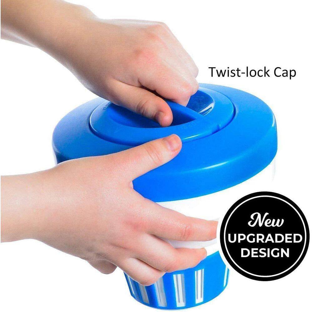 7 In. Large Capacity Floating Chlorine Dispenser for Pools and Spas, Adjustable Release, Durable ABS Plastic