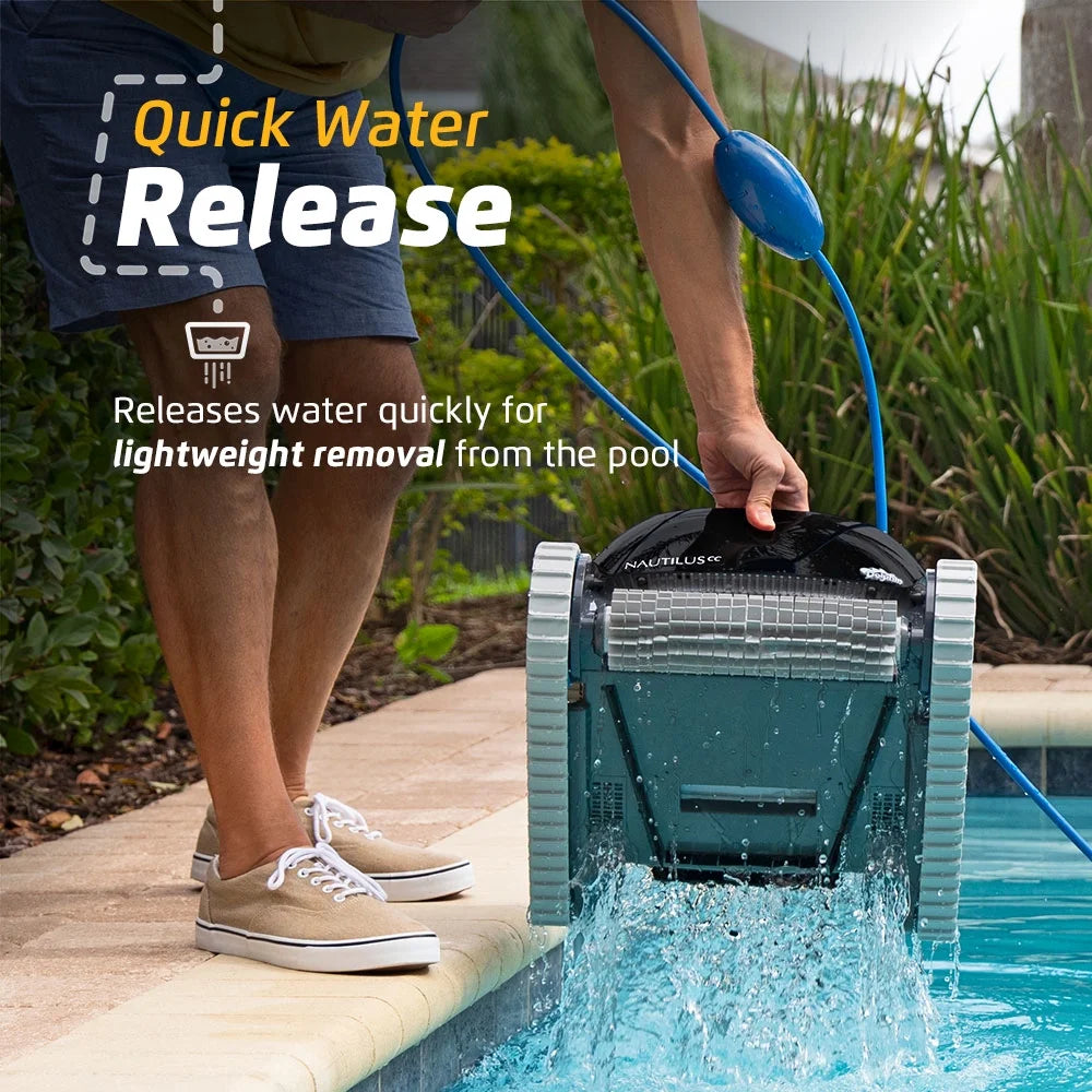 Nautilus CC Robotic Pool Vacuum Cleaner All Pools up to 33 FT - Wall Climbing Scrubber Brush