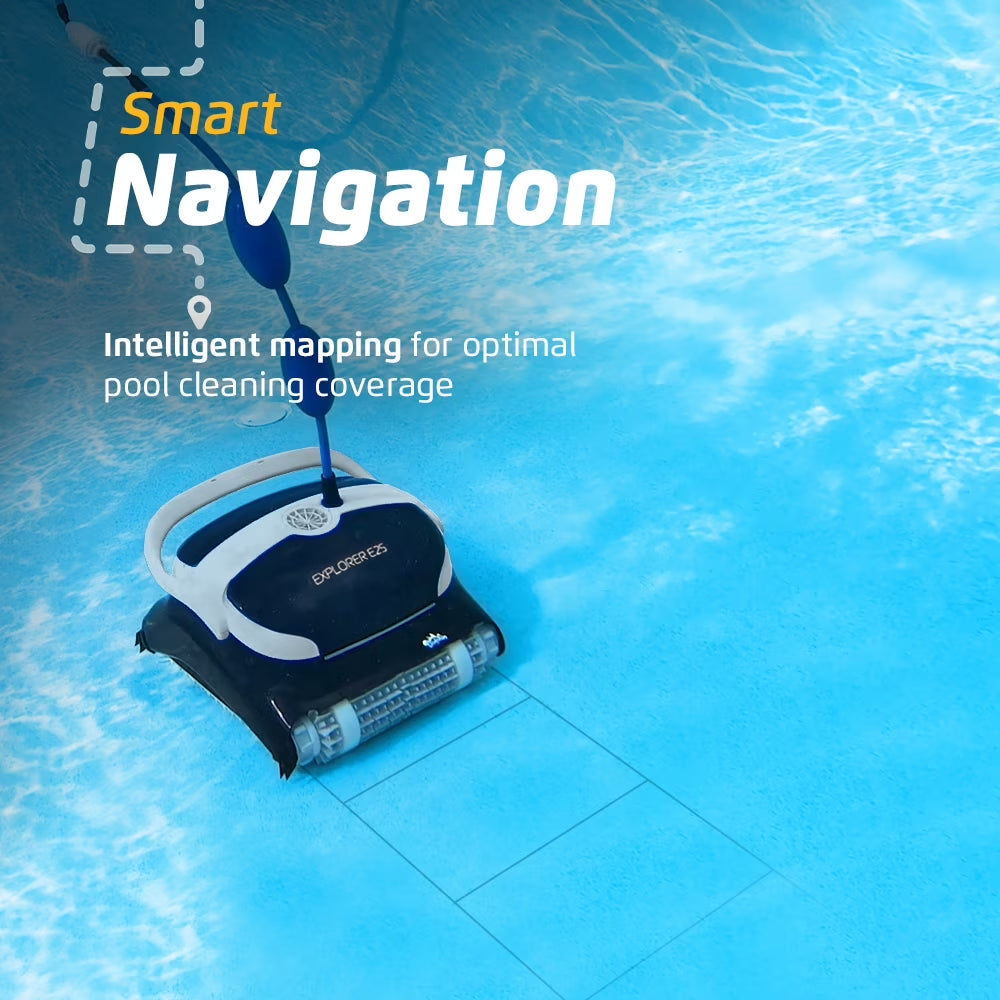 (2026 Model) Explorer E25 Wi-Fi Automatic Robotic Pool Vacuum Cleaner, Wall Climbing Scrubber Brush, Ideal for Inground Pools up to 50 FT