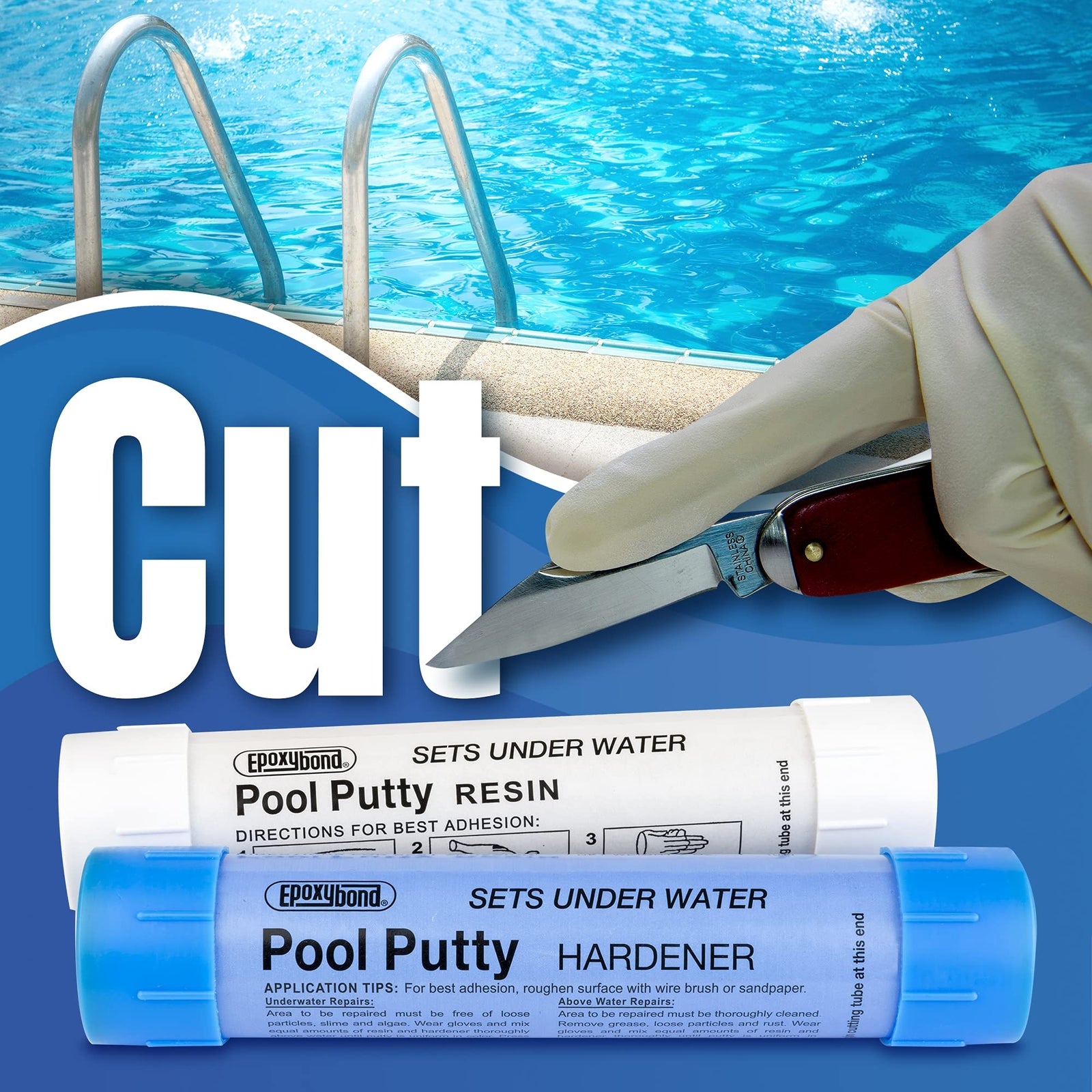 Pool Putty 14 Oz Underwater Leak Repair Bonding Adhesive Fix Cracks Tiles
