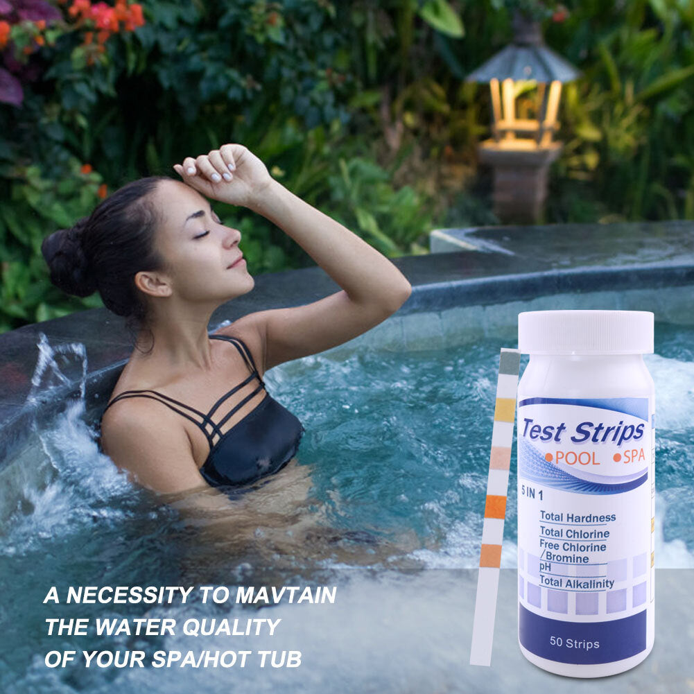 6 in 1 Chlorine Dip Test Strips Hot Tub SPA Swimming Pool PH Tester Paper Bottle