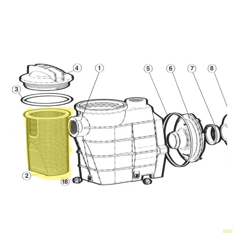 A0NC Replacement Basket Pool Pumps Filter Basket High Capacity Debris Collection