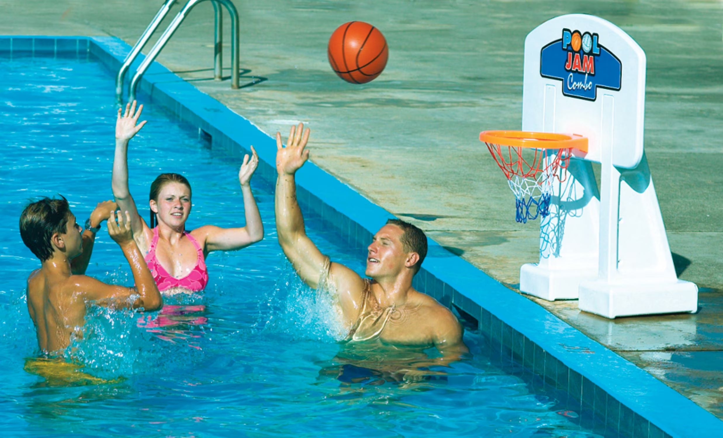 Pool Jam Combo Basketball and Volleyball Inground Swimming Pool Water Games