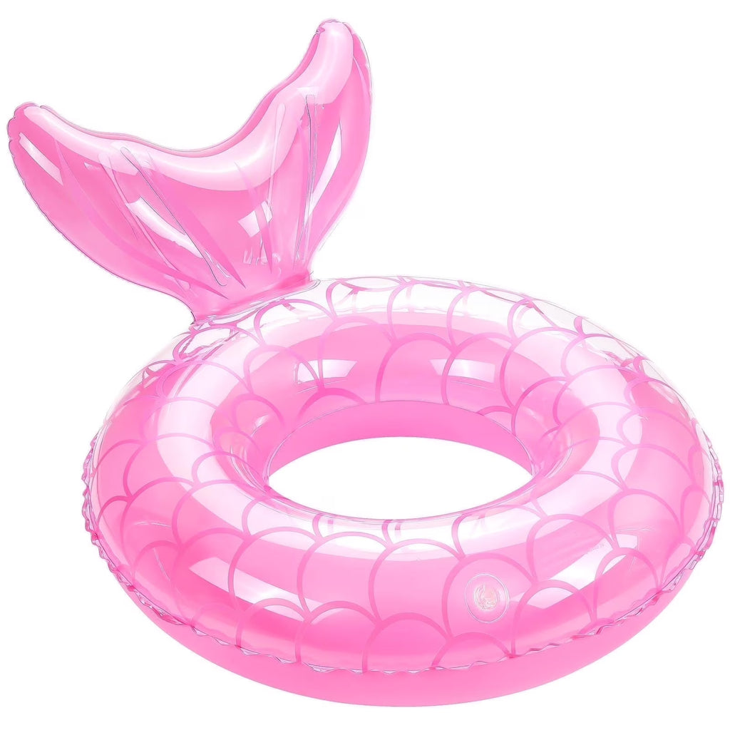 Mermaid Pool Floats for Kids, Inflatable Swimming Ring Pool Party Summer Toy, Pink