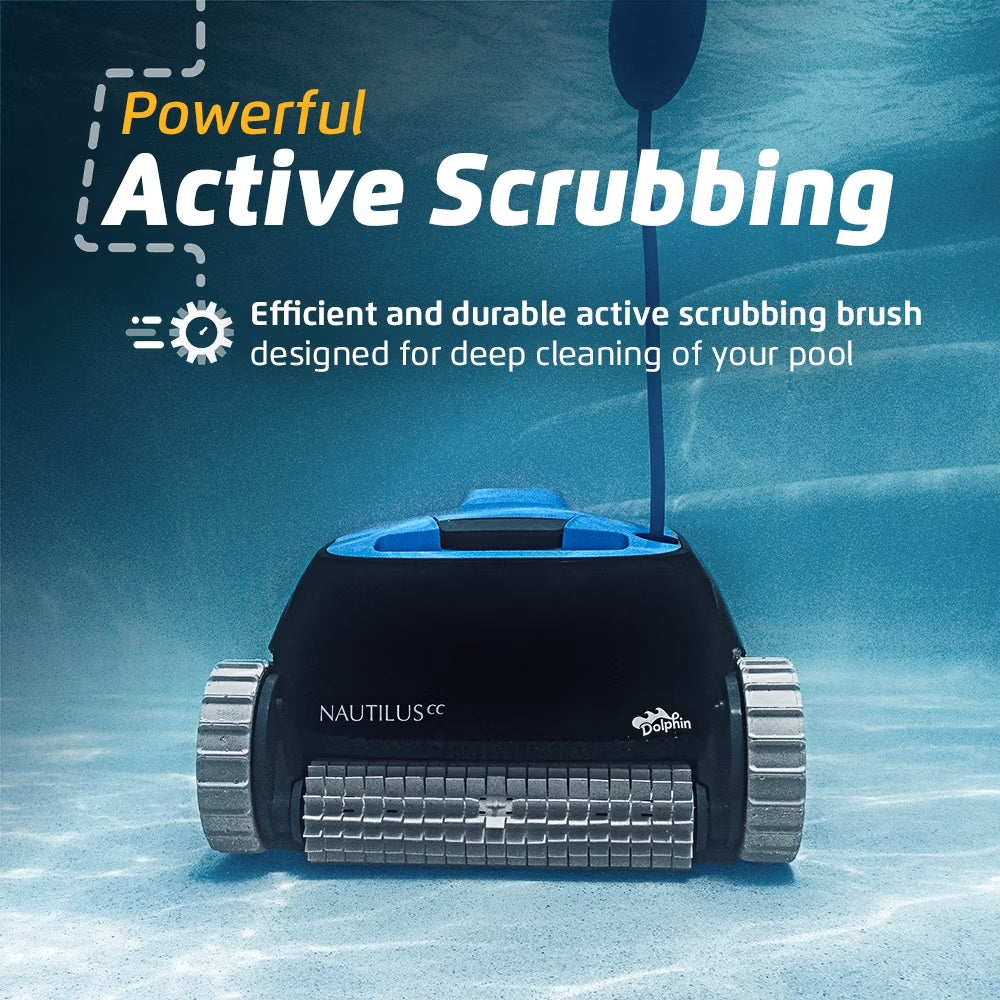 Nautilus CC Robotic Pool Vacuum Cleaner All Pools up to 33 FT - Wall Climbing Scrubber Brush