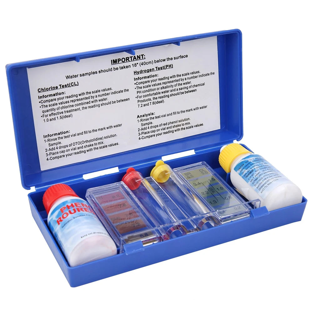 PH OTO Chlorine Water Quality Test Kit Swimming Pool Tester Water Testing Box