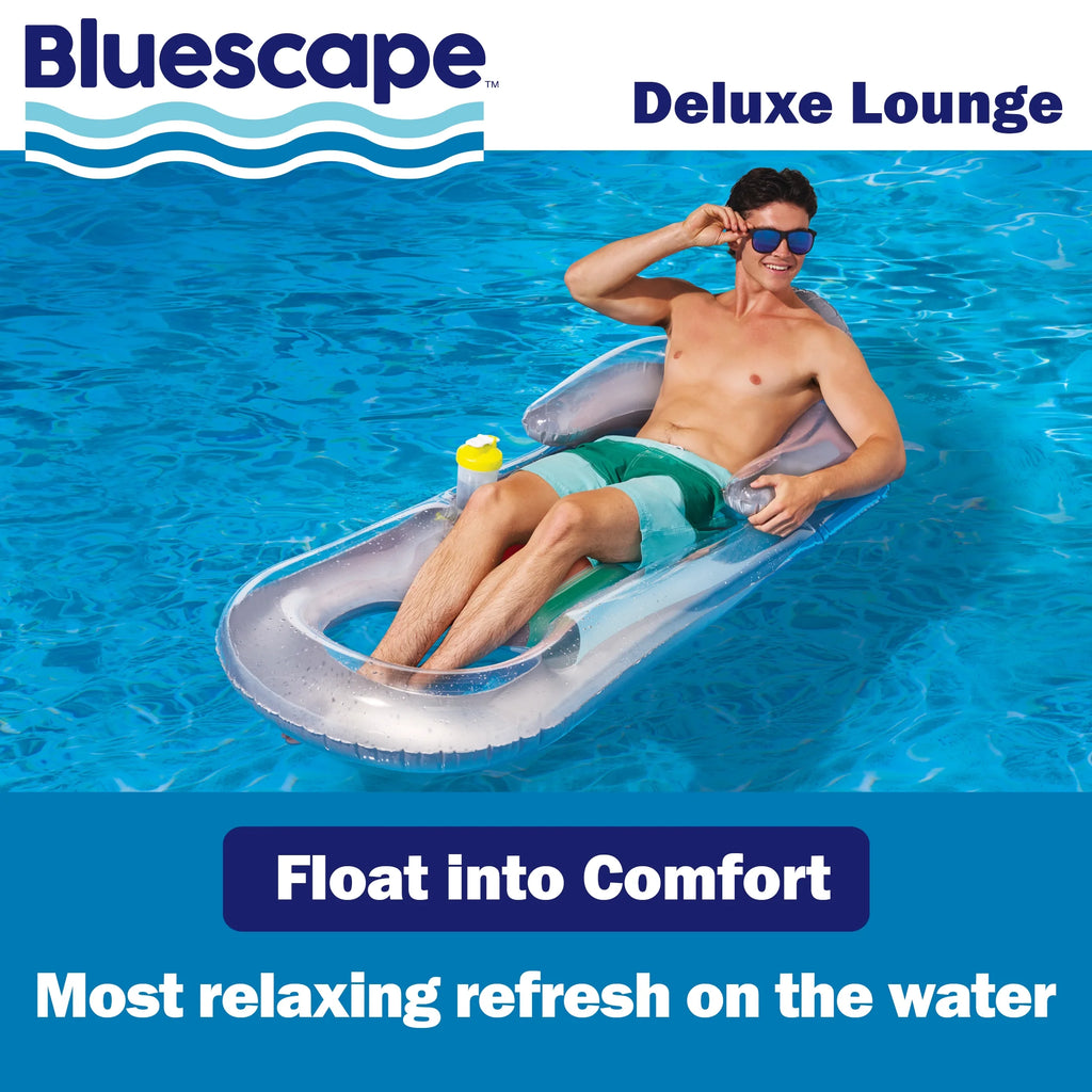 (2 Pack)  Deluxe Lounge, Inflatable Pool Float, Silver, Age 14 & Up, Unisex