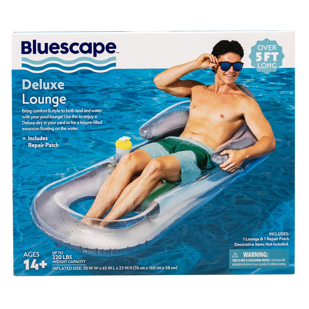 (2 Pack)  Deluxe Lounge, Inflatable Pool Float, Silver, Age 14 & Up, Unisex