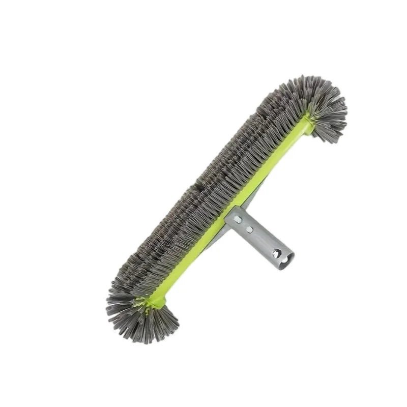 17.5" Heavy Duty Aluminum Pool Brush Head with 7 Rows Nylon Bristles for Pool Wall Steps Corner Cleaning
