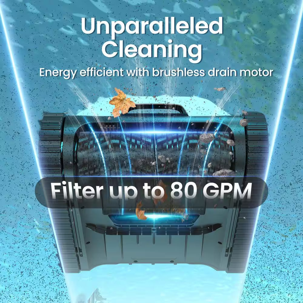 Scuba N1 Cordless Robotic Pool Vacuum-Automatic Pool Vacuum for In-Ground Pools up to 1600 Sq. Ft. White