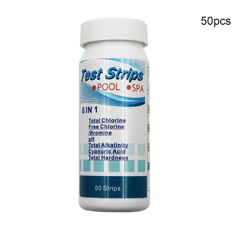 6 in 1 Chlorine Dip Test Strips Hot Tub SPA Swimming Pool PH Tester Paper Bottle