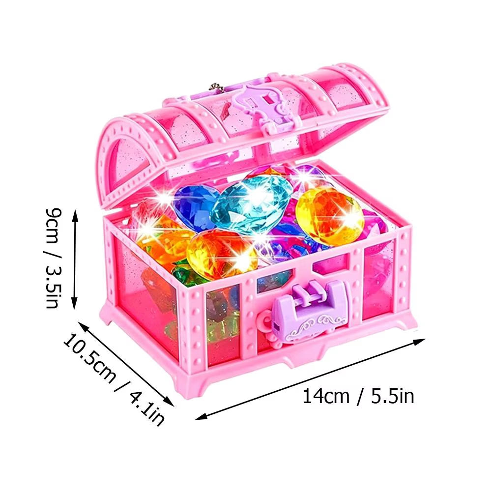 Underwater Treasure Pool Game Set – Floating Chest with Gems, Shells, Sea Life Figures for Pool Party, Summer Outdoor Activity for Teens & Adults