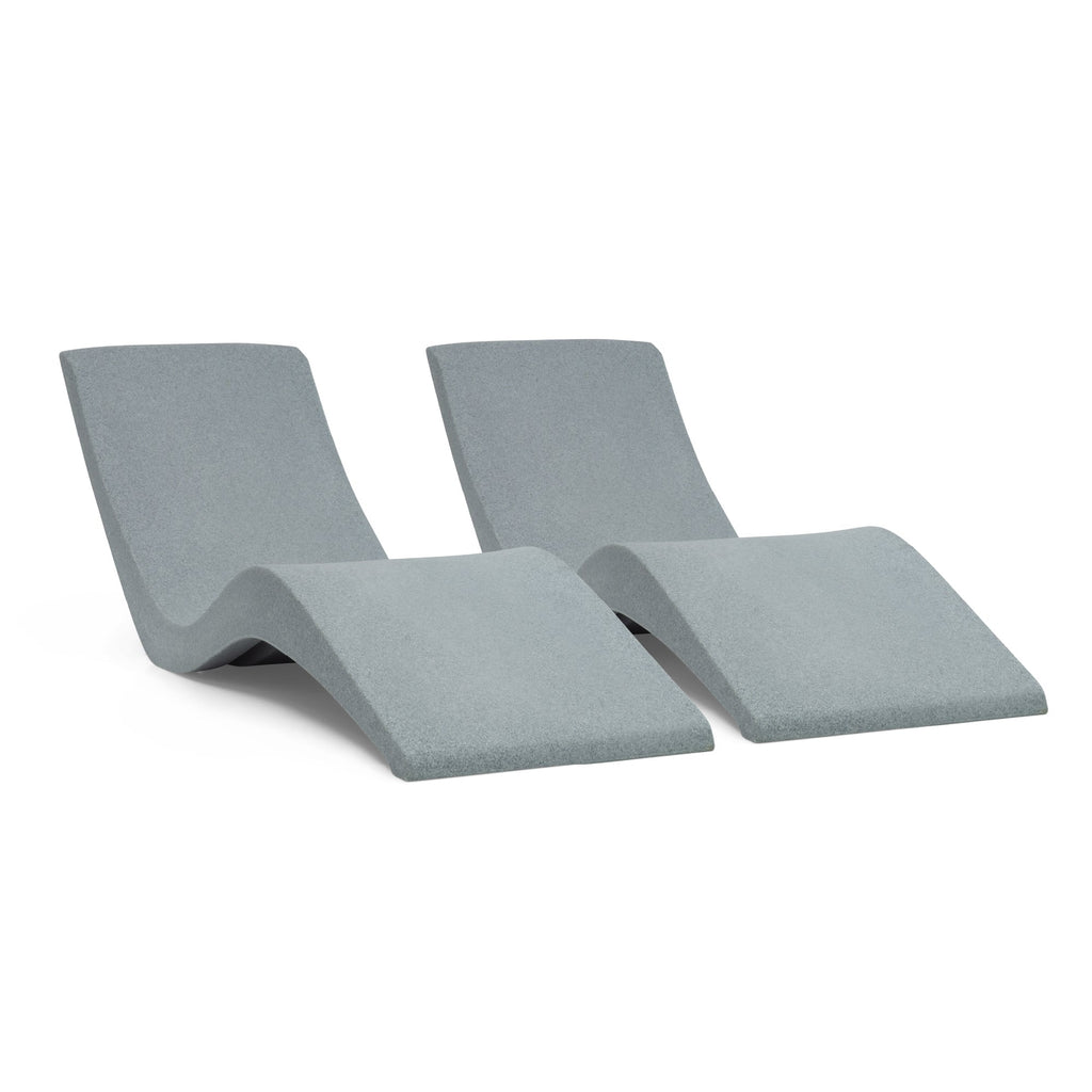In-Pool Chaise Lounge Chairs for 0-9 In. of Water - All Weather Resistant, No Plugs/Tools Needed - (Set of 2)