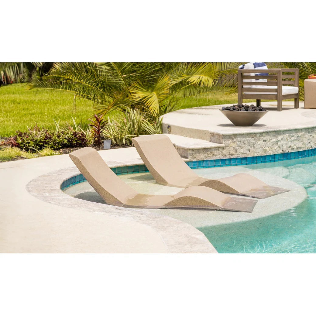 In-Pool Chaise Lounge Chairs for 0-9 In. of Water - All Weather Resistant, No Plugs/Tools Needed - (Set of 2)