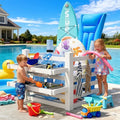 Pool Float Storage Organizer, Waterproof Outdoor Pool Room Storage for Pool Toys & Floats Storage& Pool Deck,White