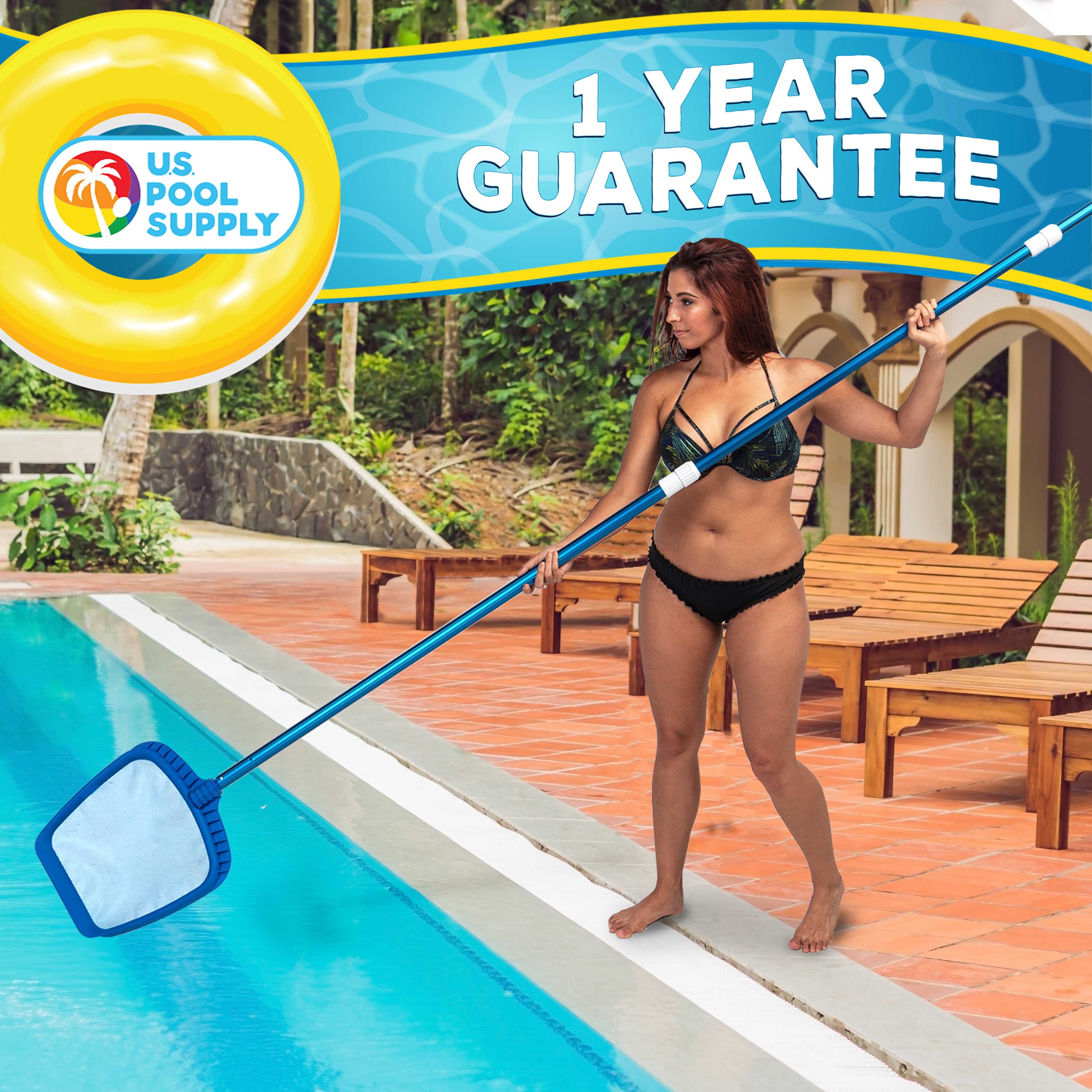 Professional Heavy Duty Large 15" X 16" Swimming Pool Leaf Skimmer Net - Fine Mesh Netting, Easy Scoop Edge - Fast Cleaning, Debris Pickup Removal - Fits Standard Swimming Pool Poles