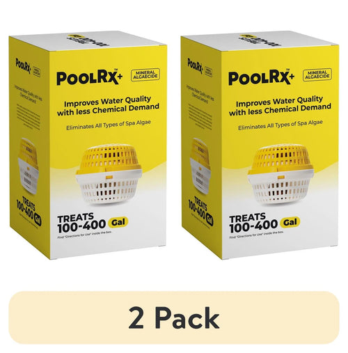 (2 Pack) + Yellow/White 6-Month Swimming Pool & Spa Mineral Algaecide, 1 Tablet Treats 100-400 Gallons