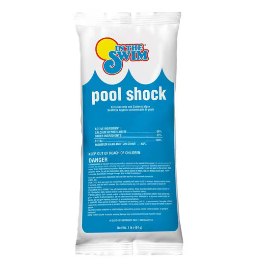 Premium Pool Shock - 68% Cal-Hypo Granular Sanitizer for Sparkling Clear Water - 24 Pack (1 lb each) - Powerful Defense Against Bacteria, Algae, and Microorganisms