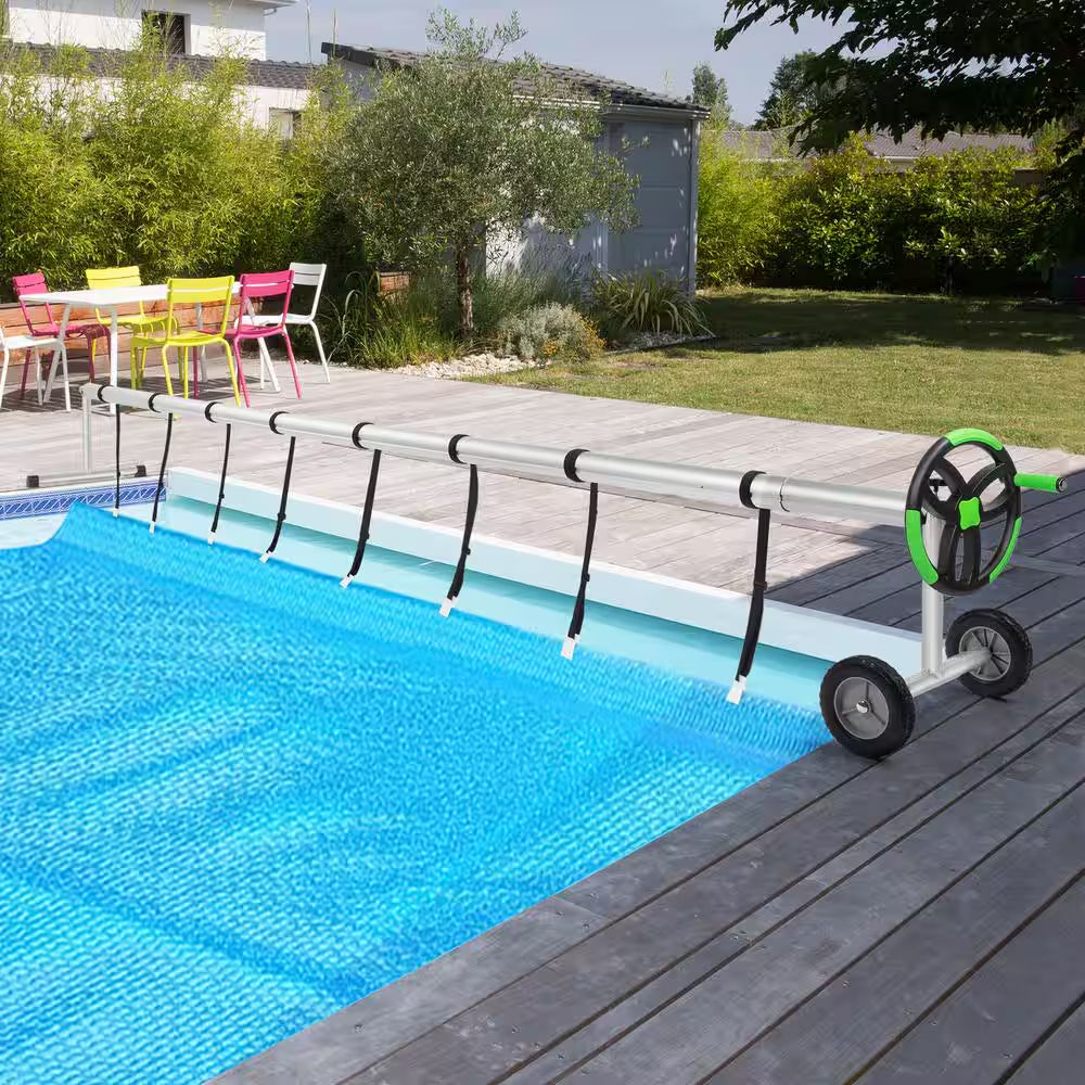 18 Ft. Aluminum Stainless Steel Solar Cover Reel for Inground Swimming Pool