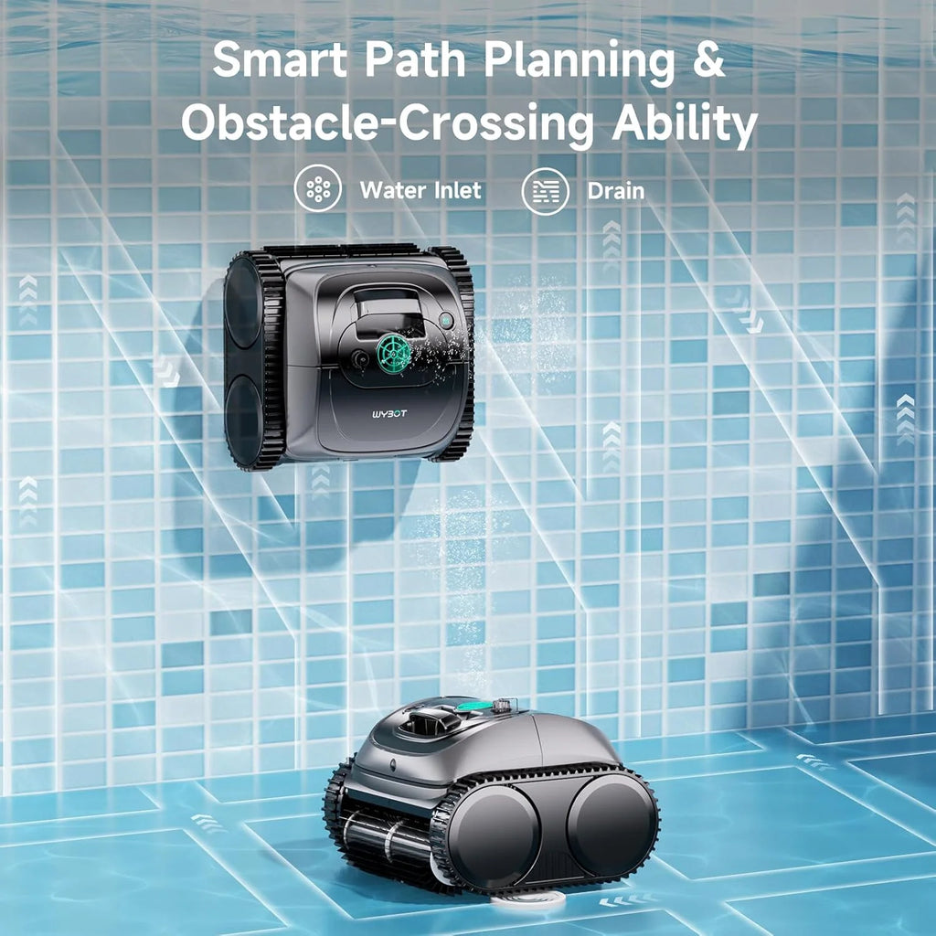 Cordless Robotic Pool Vacuum, Robotic Pool Cleaner with Wall Climbing, Upgraded Triple-Motor, 150Mins Runtime for Inground Pools up to 1614 Sq.Ft