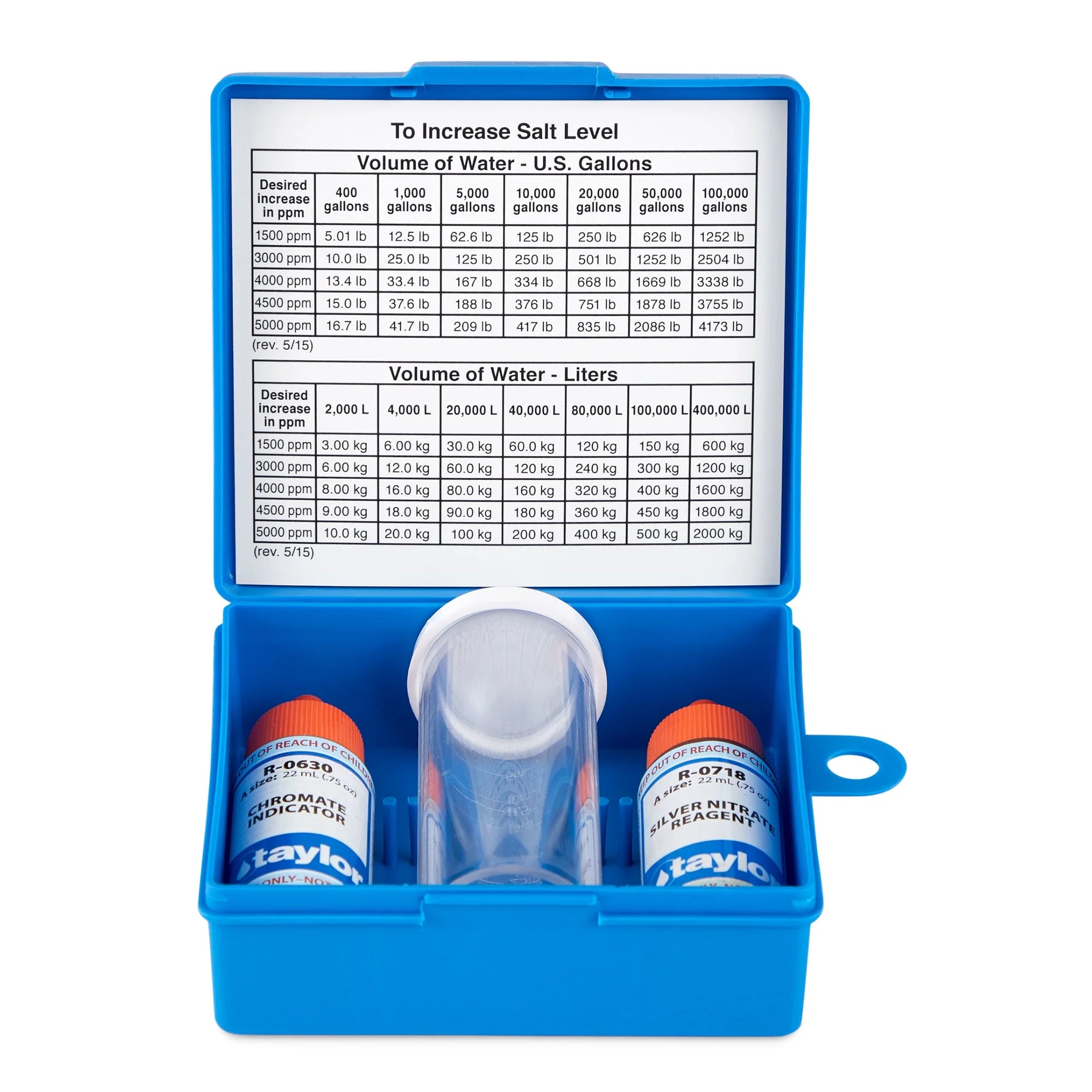 K-1766 Liquid Swimming Pool Spa Sodium Chloride Salt Water Drop Test Kit