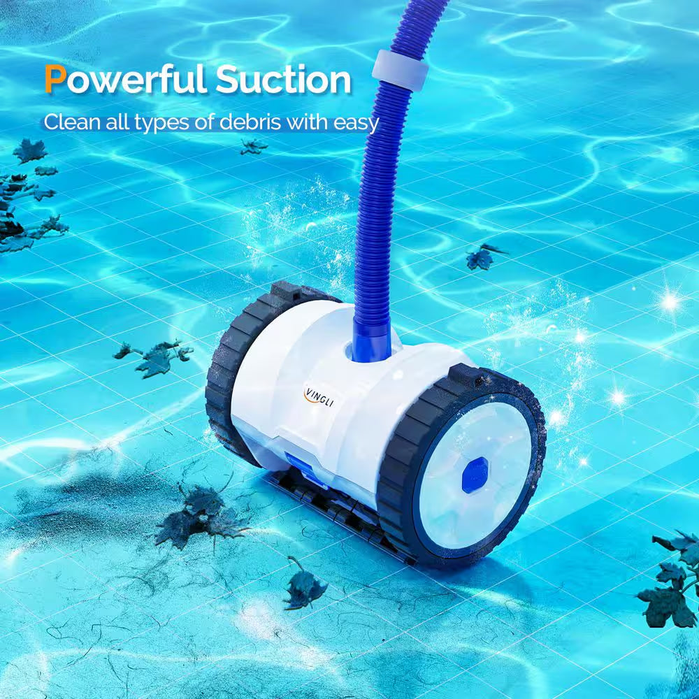 Automatic Suction Pool Vacuum for Plat Pool Climbs Walls with 39. 6Ft Hose