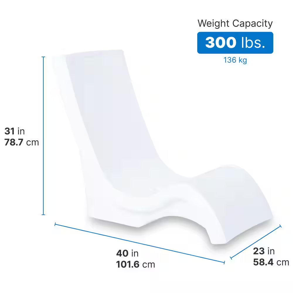Vero In-Pool and Patio Outdoor Plastic Beach Chair White