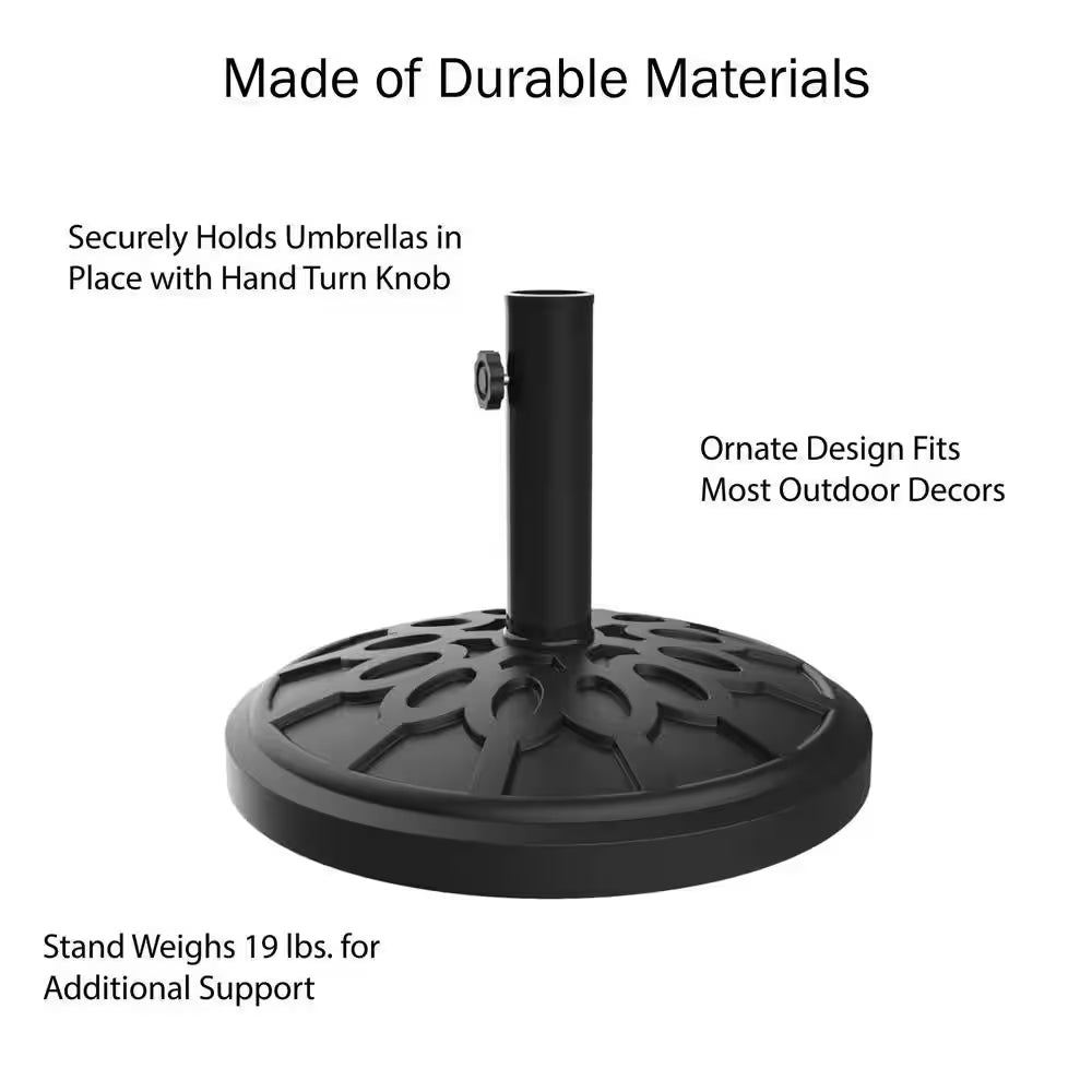 10 Ft. Outdoor Market Patio Umbrella with Auto-Tilt and Base in Sand