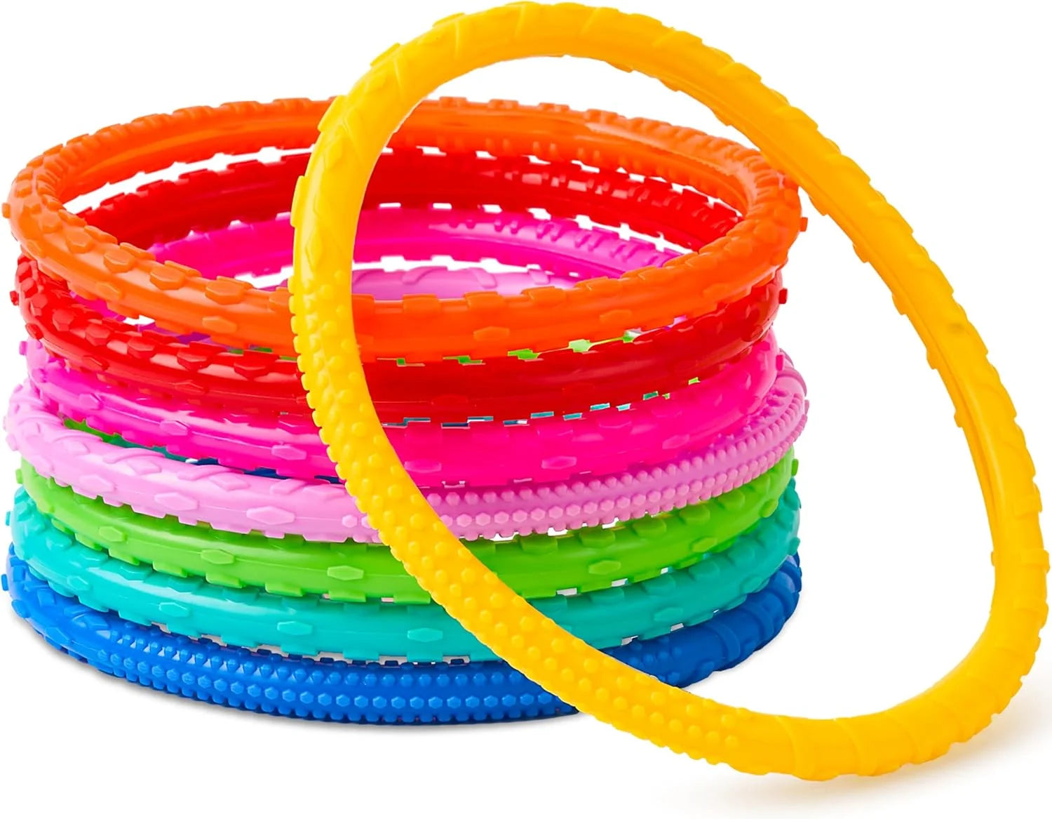 JOYIN Dive Rings Pool Toys, 8 Pcs Colorful Pool Rings for Kids, Underwater Training Pool Diving Rings, Swimming Pool Dive Ring Toy for Kids Gifts Summer Swim Water Fun Pool Games(Diving Circles)