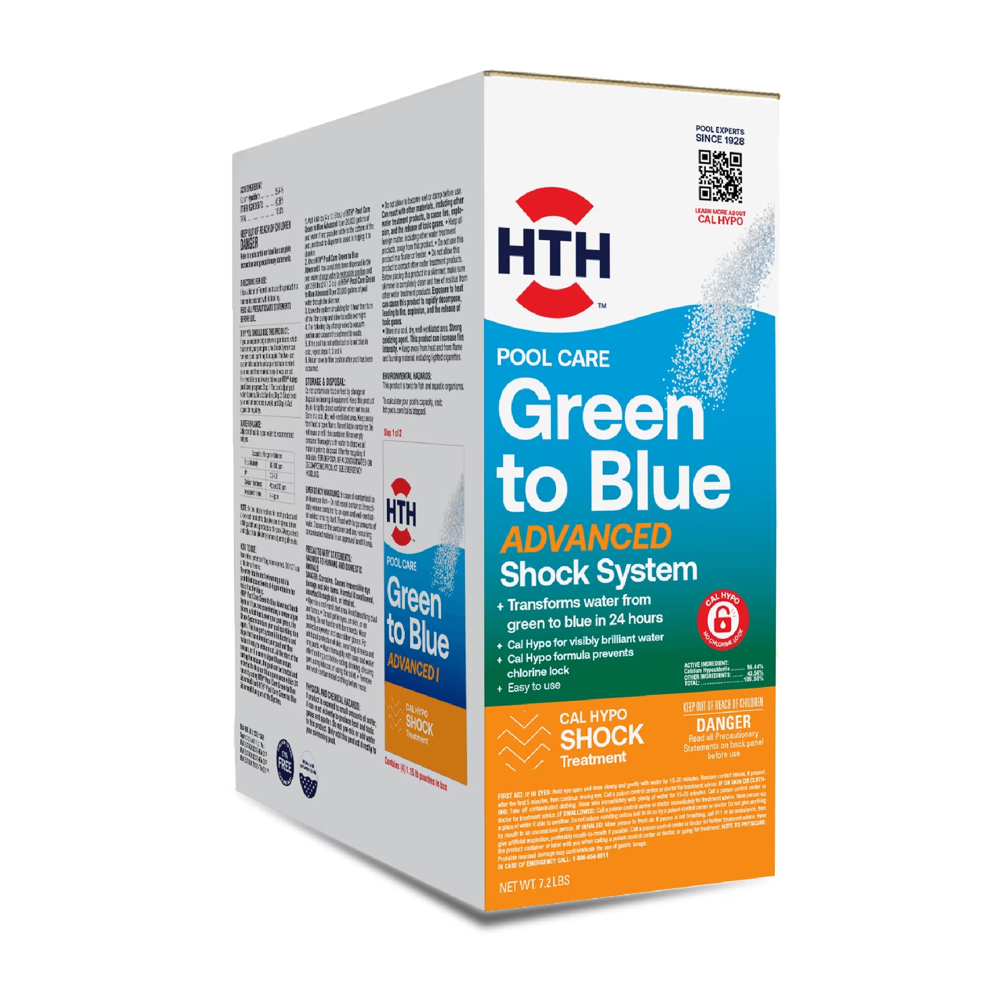 Green to Blue Pool Shock Kit — Granules (Form), 4 Lb — Pool Shock Treatment for Algae Removal and Water Clarification
