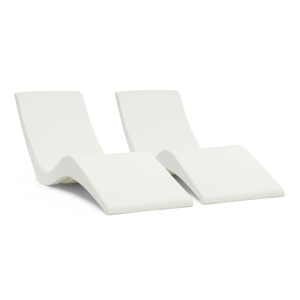 In-Pool Chaise Lounge Chairs for 0-9 In. of Water - All Weather Resistant, No Plugs/Tools Needed - (Set of 2)