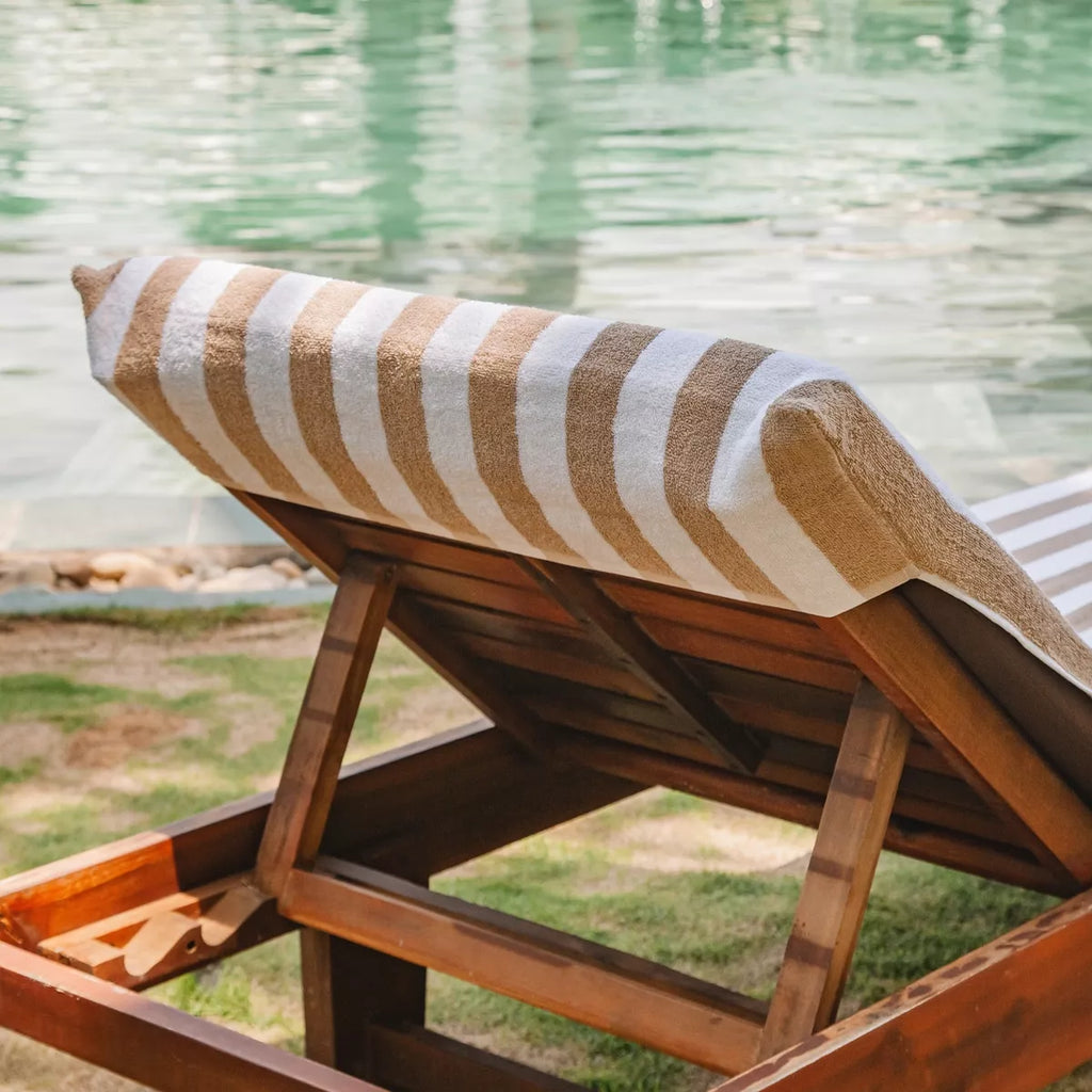 Arkwright California Cabana Chaise Lounge Cover - (Pack of 2) 100% Cotton Terry Towels, Pool Chair Covers for Outdoor Beach Furniture, 30 X 85 In