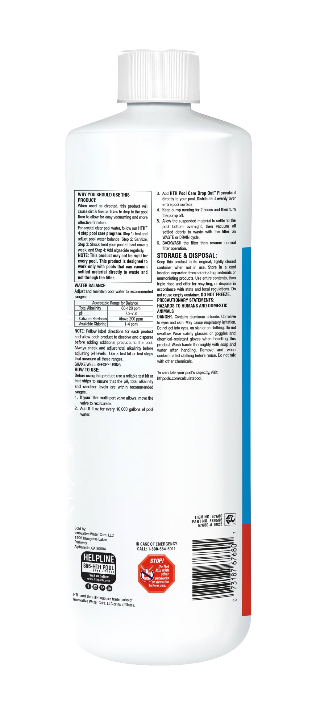 Drop Out Flocculant — 28 Oz Liquid Pool Clarifier — Removes Fine Particles to Clear Cloudy Water