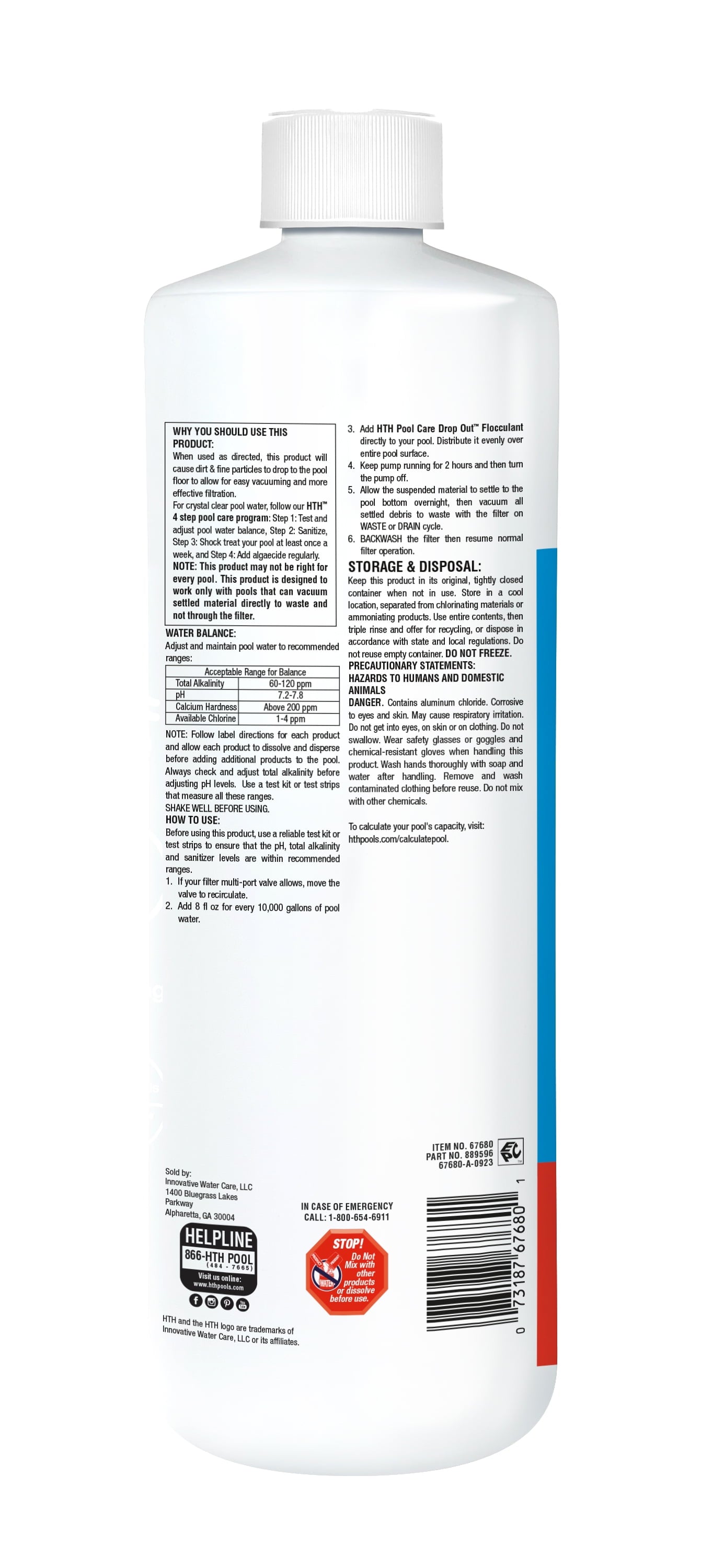 Drop Out Flocculant — 28 Oz Liquid Pool Clarifier — Removes Fine Particles to Clear Cloudy Water
