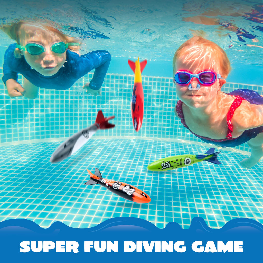 JOYIN 8 Packs Pool Toys, Shark Underwater Diving Toys, Colorful Swimming Toys Sinking Throwing for Kids Gifts Summer Swim Dive Training Water Fun Pool Games(Sharks)