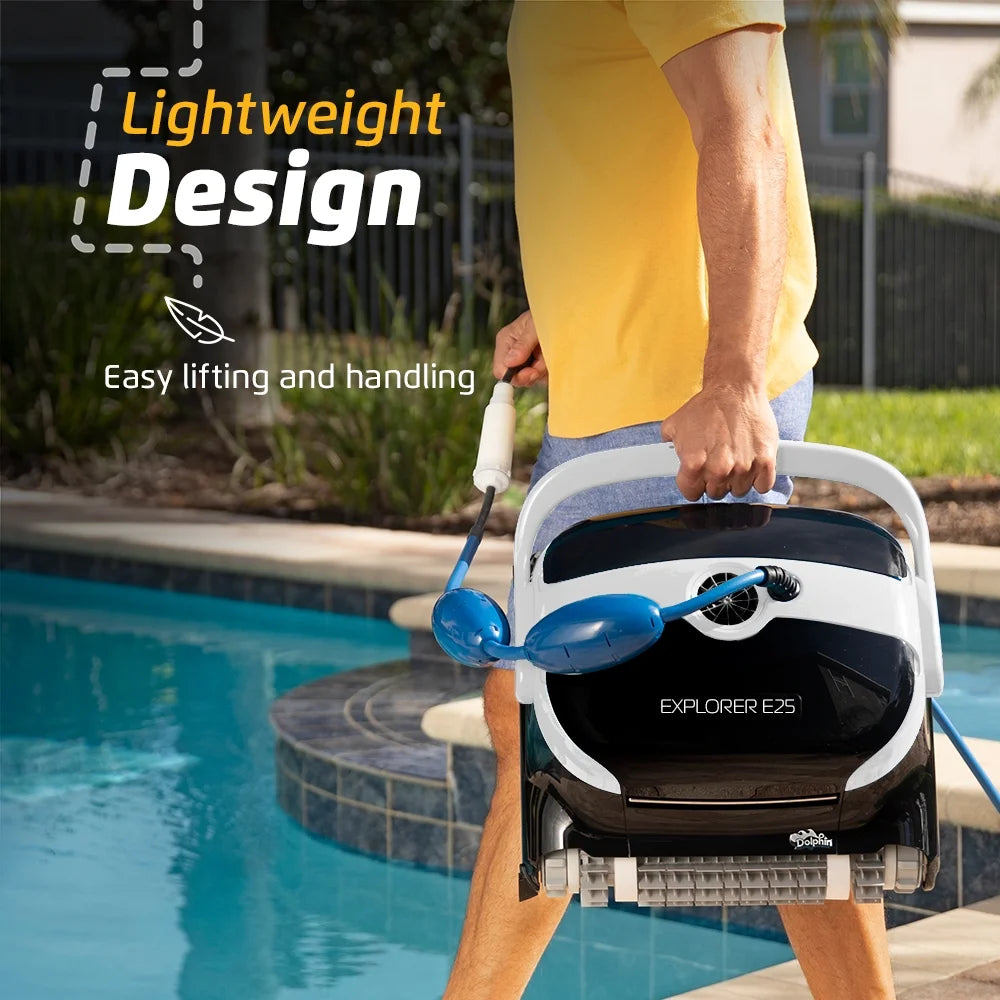 (2026 Model) Explorer E25 Wi-Fi Automatic Robotic Pool Vacuum Cleaner, Wall Climbing Scrubber Brush, Ideal for Inground Pools up to 50 FT