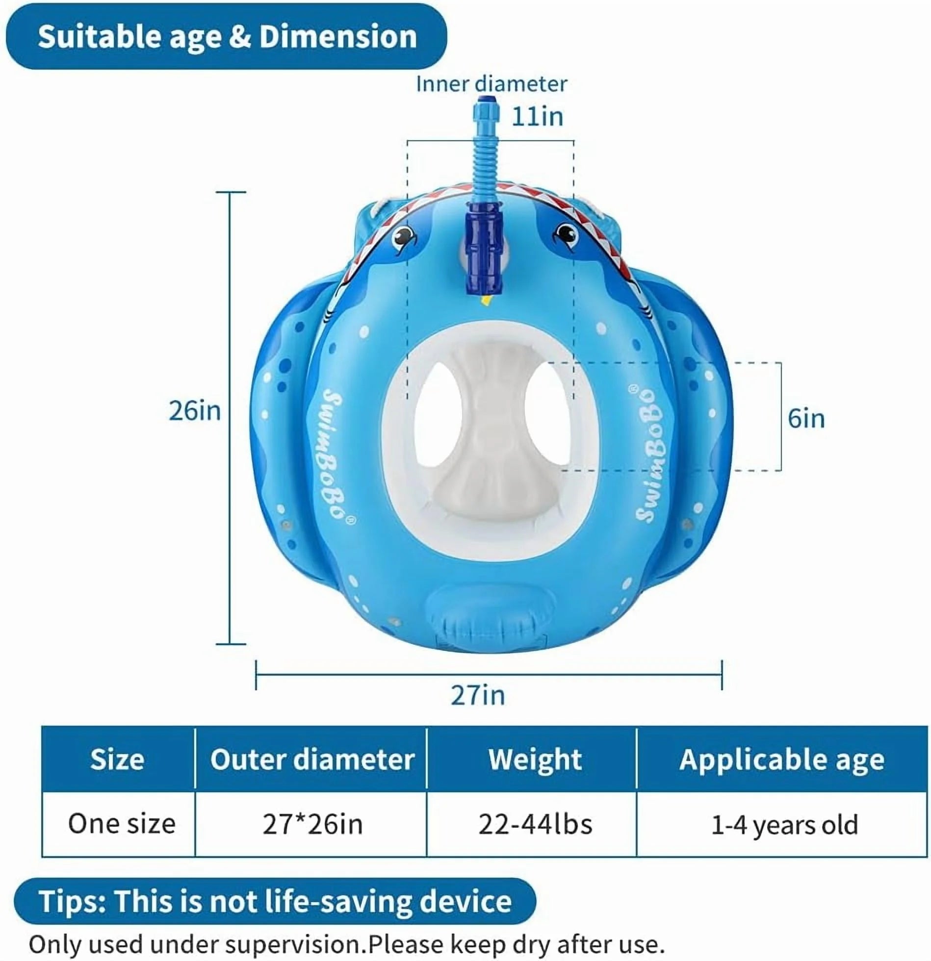 Summer Inflatable Shark Pool Float for Kids with Built-In Squirt Blaster, Toddler Pool Float Kids Inflatable Swim Seat Boat Ship Pool Toys for Toddlers and Children