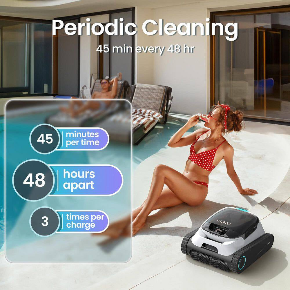 Scuba N1 Cordless Robotic Pool Vacuum-Automatic Pool Vacuum for In-Ground Pools up to 1600 Sq. Ft. White