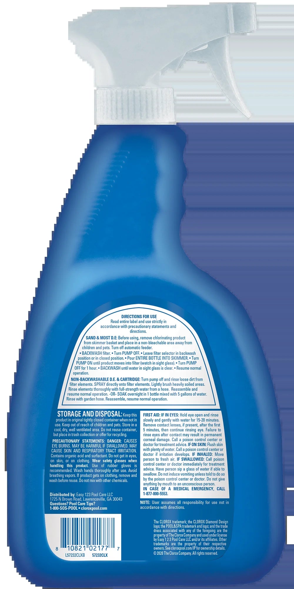 Filter Cleaner Spray for Swimming Pools Liquid Pool Clarifier Chemicals, 32 Oz Bottle